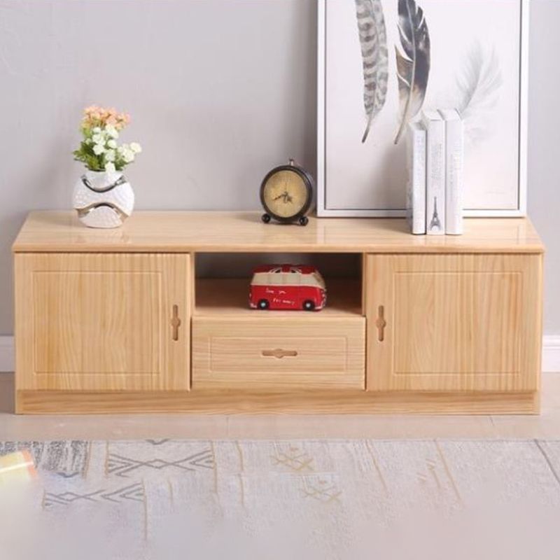 Scandinavian Pine Wood TV Media Stand Natural Wood Media Console with Drawers Clearhalo 'furn' 'furn_tv_stands_entertainment_centers' 'Furniture' 'Living Room Furniture' 'TV Stands & Entertainment Centers' 'TV Stands & Media Storage Furniture' 'tv_stands_entertainment_centers' 1200x1200_4dbba719-82d3-4bda-9272-f2f6825f2ed6