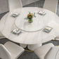 Glossy White Stone Dinette Table with Pedestal Modern Dining Table for Home Clearhalo 'Dining Tables & Seating' 'Dining Tables' 'dining_table' 'furn' 'furn_dining_table' 'Furniture' 'Kitchen & Dining Furniture' 1200x1200_4dbc562e-ae92-495d-86b1-9ed258452422