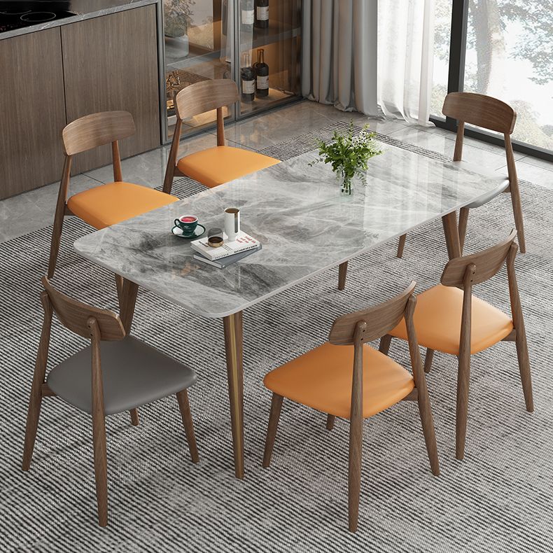 Modern Style Sintered Stone Dining Table 4 Legs Rectangular Table in Grey Clearhalo ' dining_table' 'Dining Tables & Seating' 'Dining Tables' 'furn' 'furn_dining_table' 'Furniture' 'furniture_dining_table' 'Kitchen & Dining Furniture' 'kitchen&dining_furn' 'kitchen' 'kitchen_dining_table' 1200x1200_4dbc974b-95c0-4bd8-aa7e-2640bf76033e