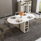 Sintered Stone Dining Table Modern Oval Drop-Leaf 59" Dining Table for Home Use Clearhalo ' dining_table' 'Dining Tables & Seating' 'Dining Tables' 'furn' 'furn_dining_table' 'Furniture' 'furniture_dining_table' 'Kitchen & Dining Furniture' 'kitchen&dining_furn' 'kitchen' 'kitchen_dining_table' 1200x1200_4dbc9e3a-7056-4bd6-810b-7f7dc5cfea68