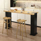 Modern 1/2/3/5 Pieces Bar Table Set Rectangle Pine Wood Counter Table with High Stools