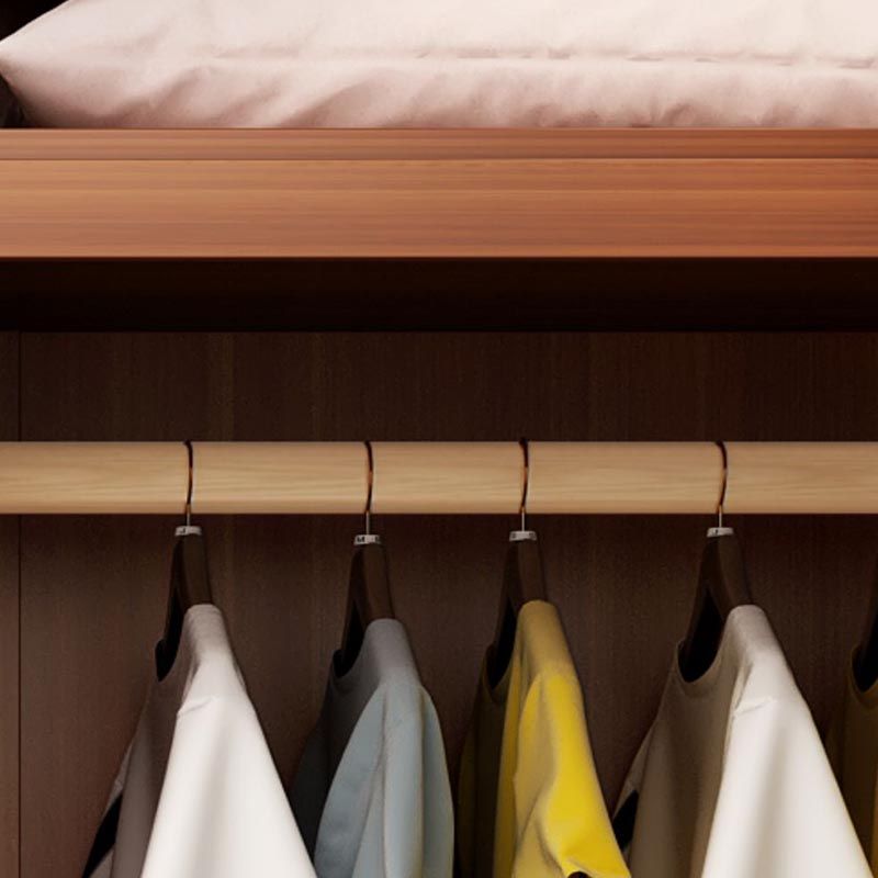 Armadio contemporaneo marrone armadio armadio ingegnerizzato in legno.