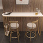 Glam Style White Bar Table in Iron Top and Faux Marble Milk Tea Shop Bar Table Clearhalo 'Bar Furniture' 'Bar Tables' 'bar_tables' 'furn' 'furn_bar_tables' 'Furniture' 'furniture_bar_tables' 'Kitchen & Dining Furniture' 1200x1200_4dbe44e1-d478-4d67-a8e9-63e729de89cb