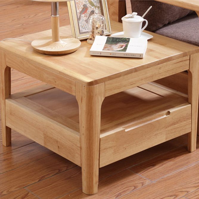 Moderne 23,62 "Wide End Table Sqaure 4 Beins Beizertisch mit 1 Schublade