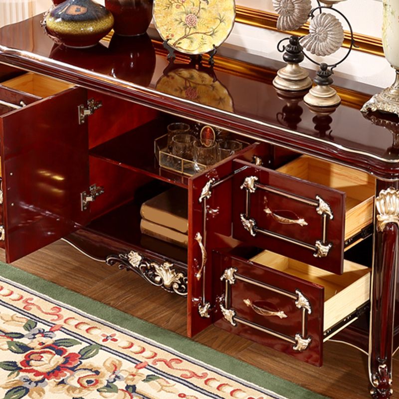 Sideboard glam sideboard in legno in gomma con porta e cassetto per soggiorno