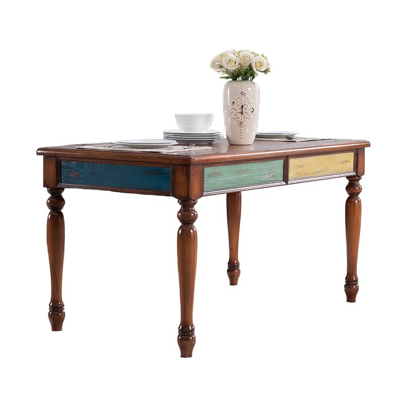 Rectangle Mid-Century Dining Site Table Rubberwood Solid Wood Dinette Table with 4-foot Clearhalo ' dining_table' 'Dining Tables & Seating' 'Dining Tables' 'furn' 'furn_dining_table' 'Furniture' 'furniture_dining_table' 'Kitchen & Dining Furniture' 'kitchen&dining_furn' 'kitchen' 'kitchen_dining_table' 1200x1200_4dc11f00-29e4-46ce-a530-14a07936dd34