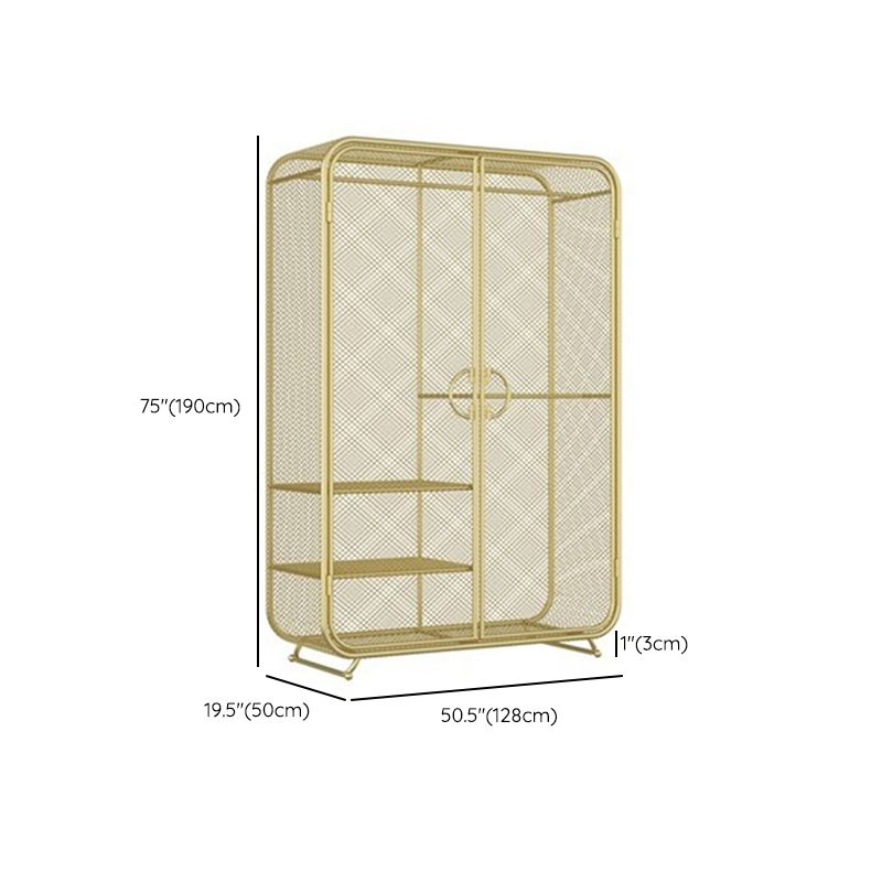 Modern Style Wardrobe Closet Metal Wardrobe Cabinet for Bedroom Clearhalo 'Armoires & Wardrobes' 'armoires_wardrobes' 'Bedroom Furniture' 'furn' 'furn_armoires_wardrobes' 'Furniture' 1200x1200_4dc1d435-0e7d-486e-b037-9dd1d0bbbb4d