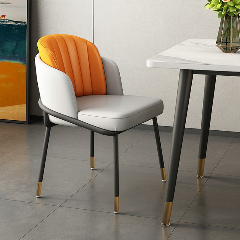 Upholstered Side Chairs Nordic Design Solid Back Armless Dining Chairs