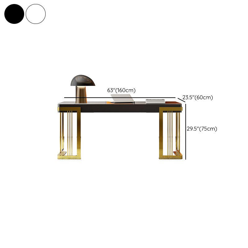 Office Rectangle Working Table Contemporary Glass Writing Desk