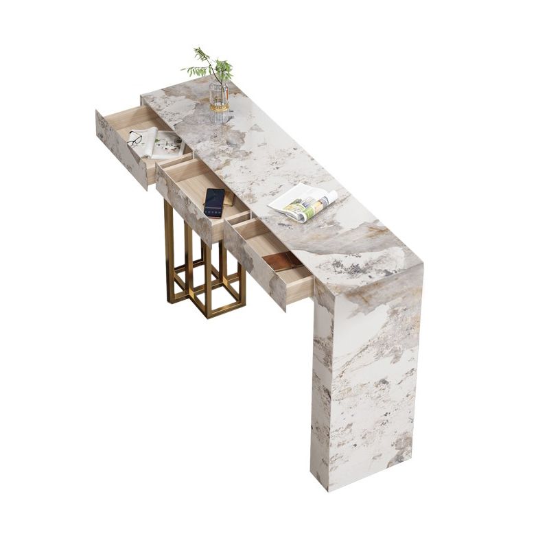 Eigentijdse bar-eettafel voor binnen, marmeren rechthoekige bartafel