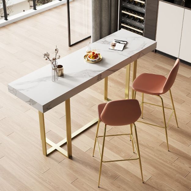 1/3 Pieces Bar Stool and Table Set, Glam Fixed Table and Rectangular Clearhalo 'Bar Furniture' 'furn' 'furn_home_bar_bar_sets' 'Furniture' 'Home Bars & Bar Sets' 'home_bar_bar_sets' 'Kitchen & Dining Furniture' 1200x1200_4dc6c7aa-bbbf-4a54-b035-79873f713617