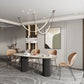 Oval Modern Dining Table Stone Top Metal Double Pedestal Dining Room Table Clearhalo 'Dining Tables & Seating' 'Dining Tables' 'dining_table' 'furn' 'furn_dining_table' 'Furniture' 'furniture_dining_table' 'Kitchen & Dining Furniture' 'kitchen' 'kitchen_dining_table' 1200x1200_4dc8df1e-6c4c-4ba2-b53a-48e330b90de1