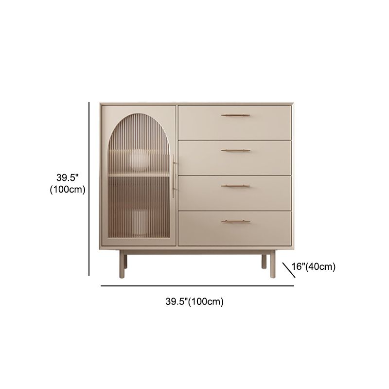 40-inch Height Wood Sideboard Simple Style 1 Door and 4 Drawer Cupboard for Living Room Clearhalo 'buffet_sideboard' 'Buffets & Sideboards' 'furn' 'furn_buffet_sideboard' 'Furniture' 'Kitchen & Dining Furniture' 1200x1200_4dc947a9-9e70-4ae3-ac7a-8a402172c2cd