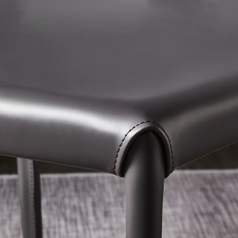 Solid Back Chair Contemporary Modern Leather Indoor-Outdoor Side Chair Clearhalo 'Dining Chairs' 'Dining Tables & Seating' 'dining_chair' 'furn' 'furn_dining_chair' 'Furniture' 'Kitchen & Dining Furniture' 1200x1200_4dcbccbf-7770-4905-9e06-f811ef8344da