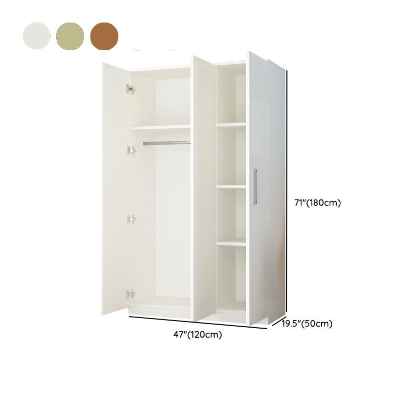 Contemporary Style Wardrobe Closet Wood Combination Armoire for Bedroom