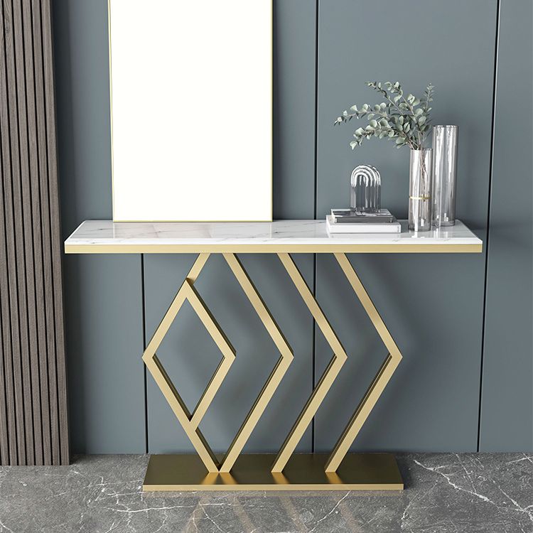 Tavolo da divano di divano console in marmo contemporaneo tavolo da ferro rettangolare per sala