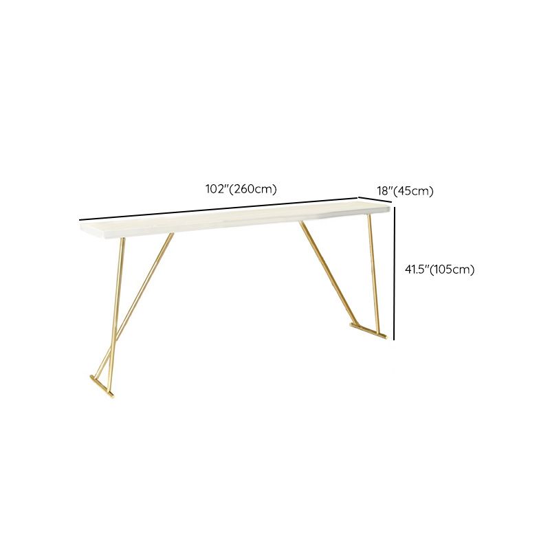 Mesa Glam con altura de barra y base dorada Mesa de bar con tablero de 41,3 pulgadas de altura