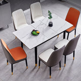 Dining Room Set Modern Style Sintered Stone Rectangular Dining Table with Trestle Base Clearhalo 'Dining Room Sets' 'Dining Tables & Seating' 'dining_room_set' 'furn' 'furn_dining_room_set' 'Furniture' 'furniture_dining_room_set' 'Kitchen & Dining Furniture' 'kitchen&dining_furn' 'kitchen' 1200x1200_4dd1dff2-a391-4ff2-80ac-979b1a6eac2b