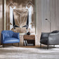 Contemporary Bonded Leather Arms Included Flared Arms Accent Armchair