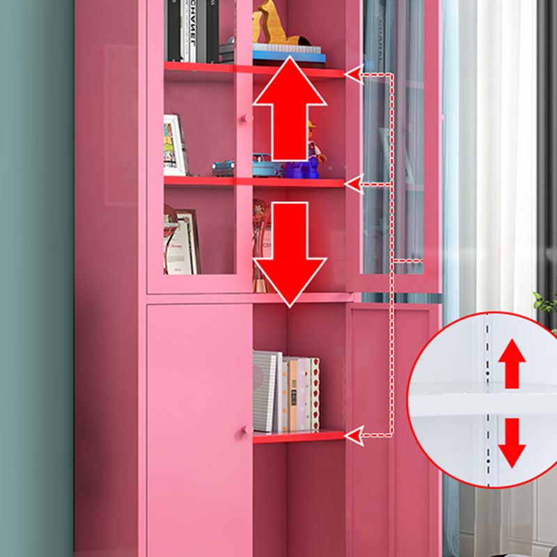 Closed Metal Bookshelf Modern Home Living Room Bedroom Standard Bookcase