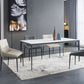 Metal Modern Rectangle Table Sintered Stone Table with 4 Legs Clearhalo 'Dining Tables & Seating' 'Dining Tables' 'dining_table' 'furn' 'furn_dining_table' 'Furniture' 'furniture_dining_table' 'Kitchen & Dining Furniture' 'kitchen' 'kitchen_dining_table' 1200x1200_4dd2fb4a-9e28-4708-91ff-276355a4a2fb