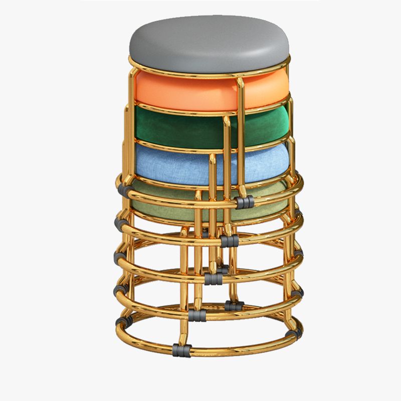 Standard Ottoman Fade Resistant Cotton Blend Glam Round Solid Color Ottoman Clearhalo 'furn' 'furn_ottomans_poufs' 'Furniture' 'Living Room Furniture' 'Ottomans & Poufs' 'ottomans_poufs' 1200x1200_4dd31874-1174-4a9d-ac22-24496873ca5c