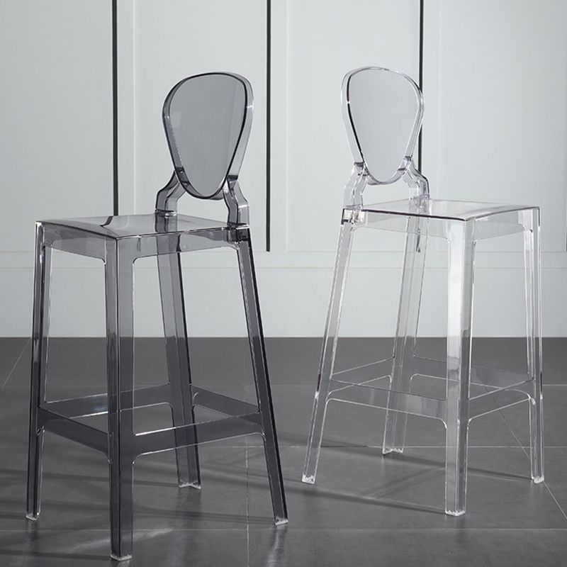 Nordic Style 30-inch Barstool Transparent Plastic Backrest Bar Stool for Dining Room Clearhalo 'Bar Furniture' 'Bar Stools' 'bar_stools' 'furn' 'furn_bar_stools' 'furniture_bar_stools' 'Kitchen & Dining Furniture' 'kitchen&dining_furn' 'kitchen' 'kitchen_furn' Furniture' 1200x1200_4dd36464-2352-4b94-a7dd-a0116453c0dc