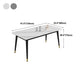 Sintered Stone Top Dining Table Simplicity Rectangle Table with 4 Iron Legs