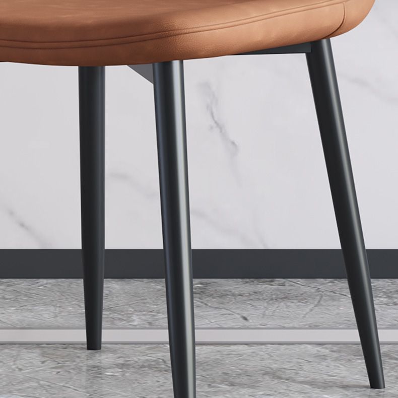 Modern Metal Indoor-Outdoor Chair Dining Room Solid Back Armless Single Chair Clearhalo ' kitchen&dining_furn' 'Dining Chairs' 'Dining Tables & Seating' 'dining_chair' 'furn' 'furn_dining_chair' 'Furniture' 'furniture_dining_chair' 'Kitchen & Dining Furniture' 'kitchen' 1200x1200_4dd7994a-1b28-499b-94ab-94117b55d40a