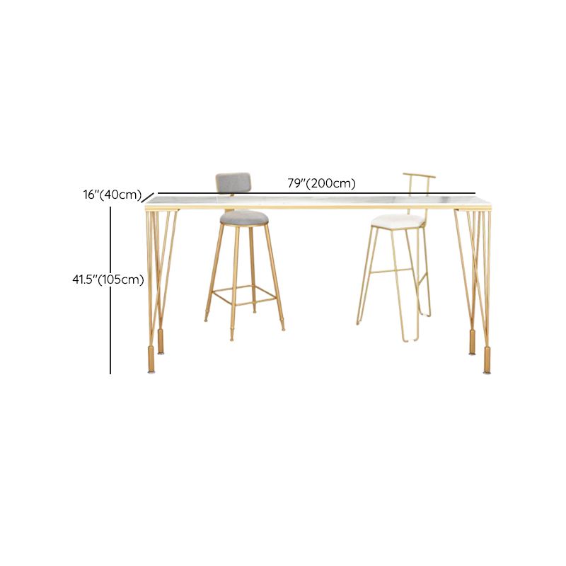 Rechteckiger Bartisch im Glam-Stil, Bartisch aus Holz mit 4 Beinen