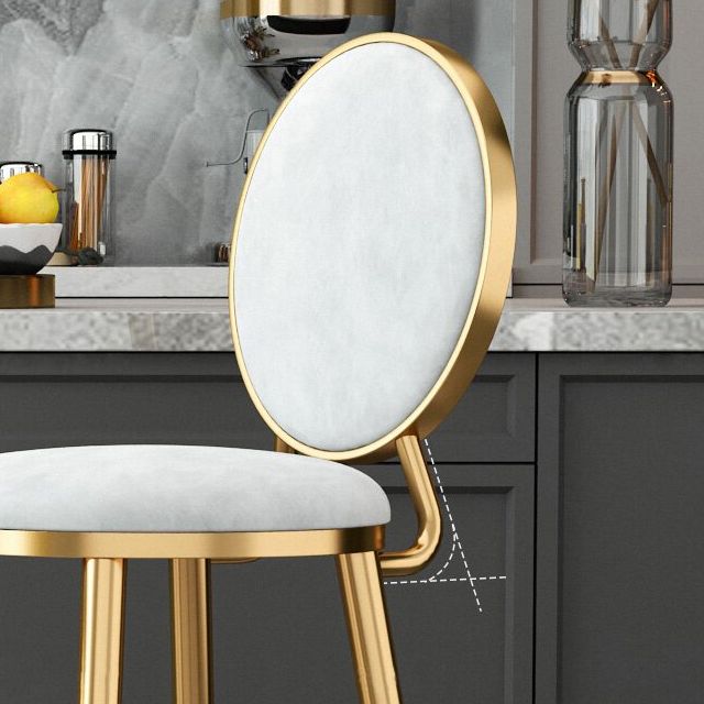 Nordic Glam Style Bar-stool Round Counter Bar-stool with Metal Legs for Home Clearhalo 'Bar Furniture' 'Bar Stools' 'bar_stools' 'furn' 'furn_bar_stools' 'Furniture' 'Kitchen & Dining Furniture' 1200x1200_4ddc89e6-defa-4a7d-9232-f121b074fc0b