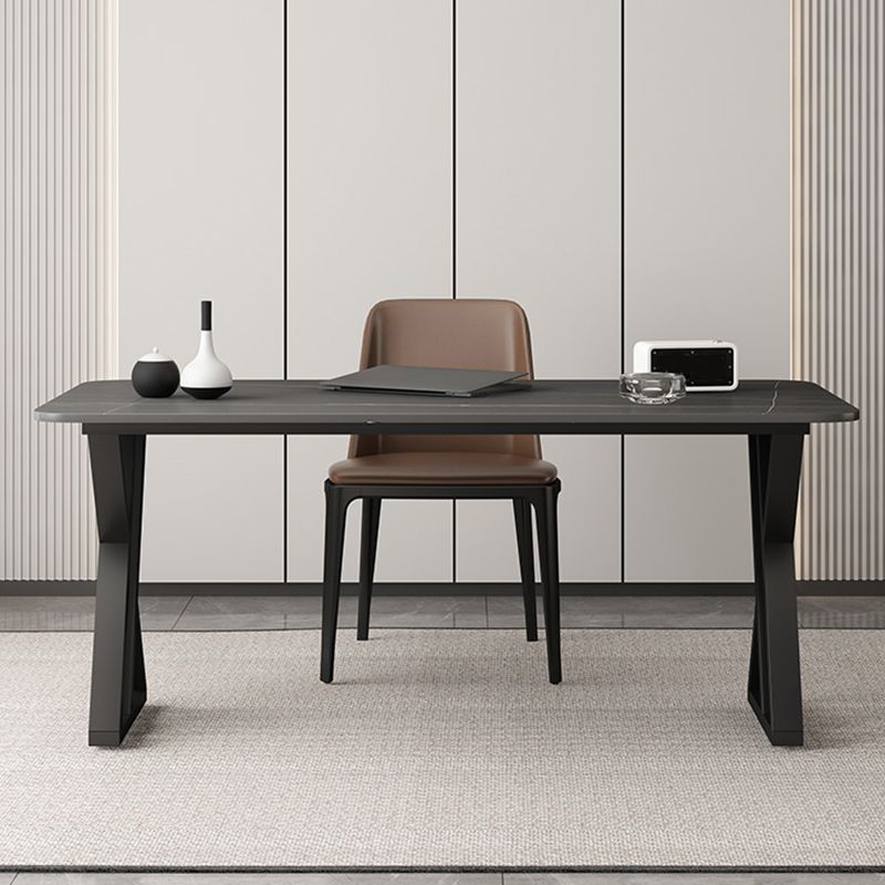 Scrivania di scrittura rettangolare contemporanea banco di computer antichi con zampe metalliche