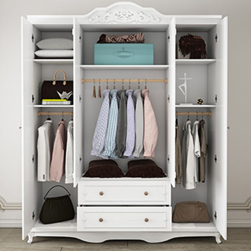Bedroom Hinged Door Storage Cabinet Manufactured Wood French Country Cabinet with Drawers Clearhalo 'Armoires & Wardrobes' 'armoires_wardrobes' 'Bedroom Furniture' 'furn' 'furn_armoires_wardrobes' 'Furniture' 1200x1200_4ddcab78-bbb8-44dd-ac07-46a51dbe9654