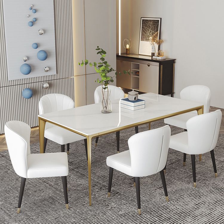 Sintered Stone Dining Table Luxury Style 4 Legs Base Rectangle Table for Dining Room Clearhalo ' dining_table' 'Dining Tables & Seating' 'Dining Tables' 'furn' 'furn_dining_table' 'Furniture' 'furniture_dining_table' 'Kitchen & Dining Furniture' 'kitchen&dining_furn' 'kitchen' 'kitchen_dining_table' 1200x1200_4ddcb958-a580-4ff4-bbae-1c4bfaff348a