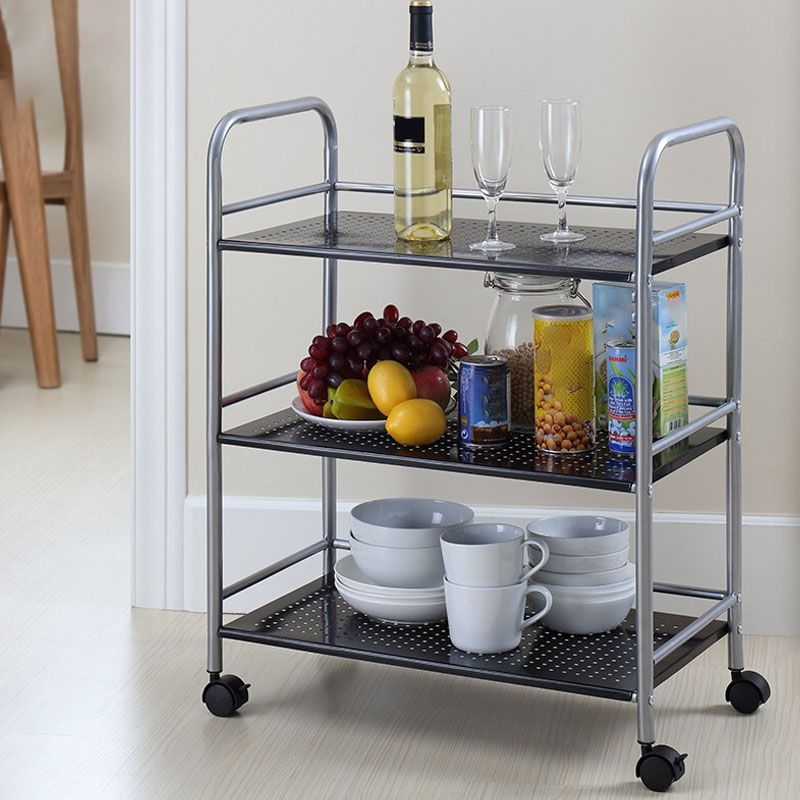 Open Shelves Kitchen Trolley Home Dining Modern Prep Table with Casters Clearhalo 'furn' 'furn_kitchen_islands_carts' 'Furniture' 'Kitchen & Dining Furniture' 'Kitchen Islands & Carts' 'kitchen_islands_carts' 1200x1200_4ddf80eb-fa60-4c43-b1da-fdcbe47a0482