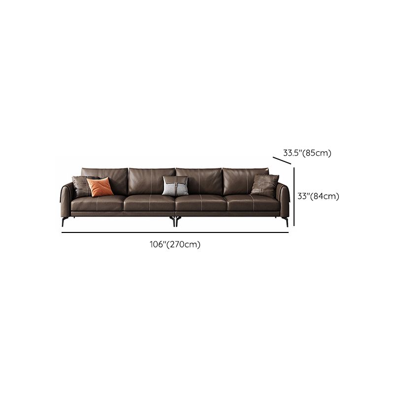 Vintage Sofa Dark Brown Pillows Rolled Arm Living Room Settee