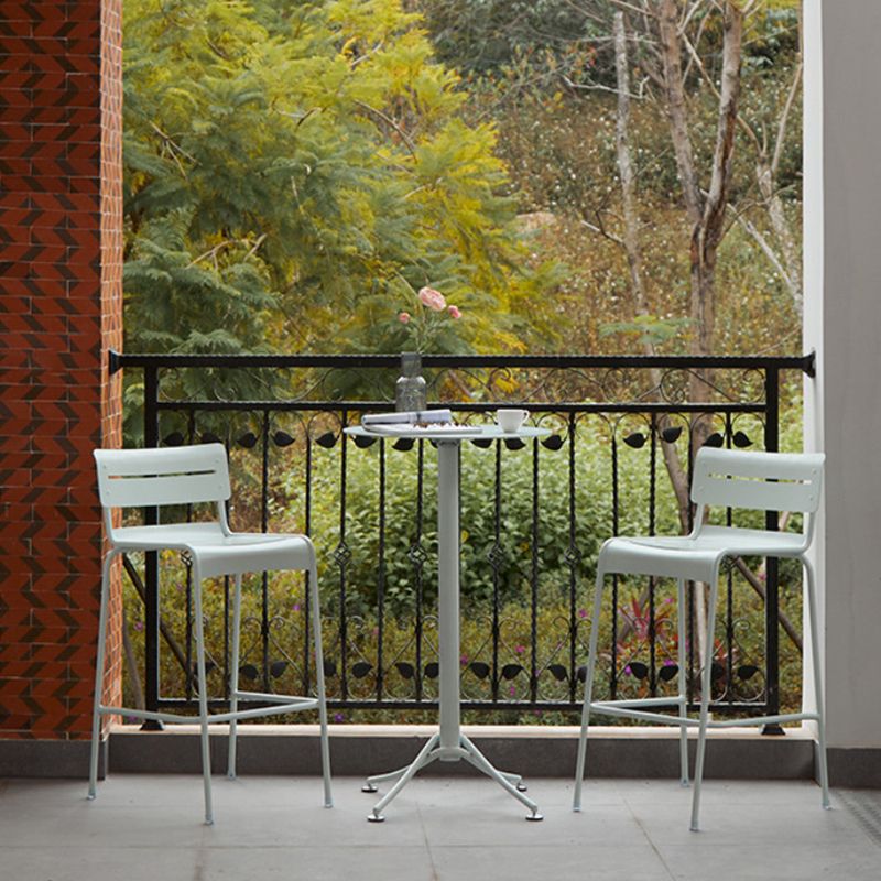 Metal Bar Dining Table Industrial Bar Height Cocktail Table with Pedestal