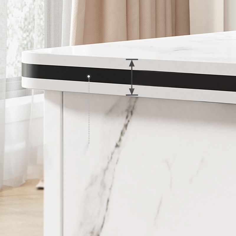 Rectangular Wooden Coffee Table 1 Single Cocktail Table with Storage Drawers