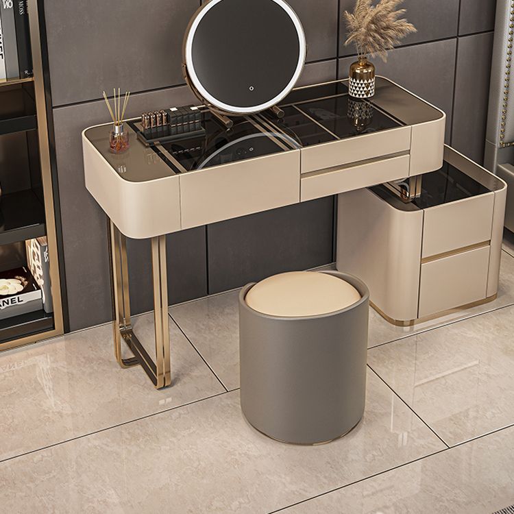 Lussuoso tavolo da toeletta da toeletta per trucco in legno e metallo e tavolo da toeletta a specchio illuminato