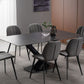 Black Stone Top Dining Table Set with Gray Chairs 1/4/5/7 Pieces Modern Dinette Set Clearhalo 'Dining Room Sets' 'Dining Tables & Seating' 'dining_room_set' 'furn' 'furn_dining_room_set' 'Furniture' 'Kitchen & Dining Furniture' 1200x1200_4de106f4-fab6-46b5-9e42-e7982be2b880
