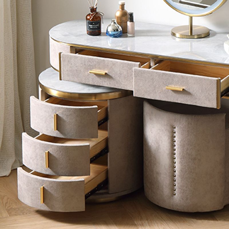 Holz- und Schiefer -Make -up -Eitelkeitstisch Tisch Glam Make -up Eitelkeitstisch