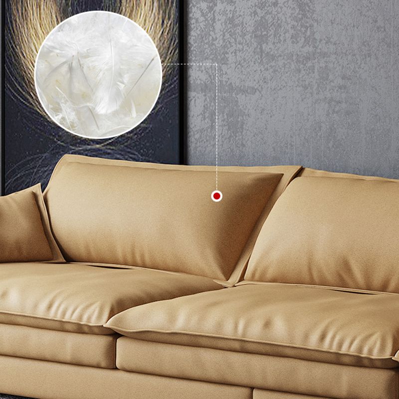 Contemporary Pillow Top Arm Stain-Resistant Furniture Sectionals in Brown