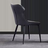 Wingback Side Chair Contemporary Faux Leather Kitchen Dining Chair