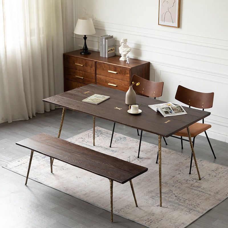 Modern 1/2/4/5/6 stukken Dinerset rechthoekige eiken houten eettafel voor eetkamer