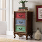 Rustic Wood Chest Vertical Chest with 3/4/5 Drawers for Bedroom