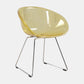 Contemporary Style Arm Chair Plastic Dining Chair with Metal Base for Dining Room