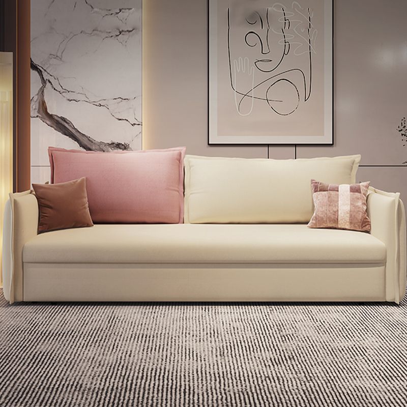 White and Pink Convertible Settee Loveseat Square Arm Standard Bed Settee Clearhalo 'furn' 'furn_sofas' 'Furniture' 'furniture_sofas' 'kitchen' 'kitchen_sofas' 'Living Room Furniture' 'Sofa' 'sofas' 1200x1200_4de89145-d2aa-4ffa-8aa2-af2d65a4d700