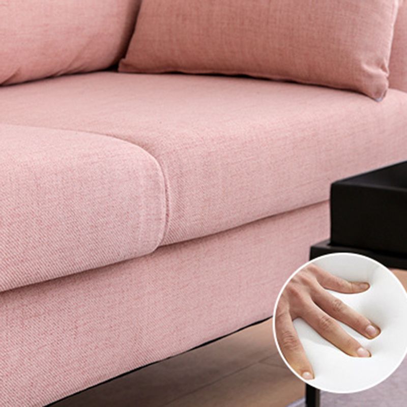 Eigentijdse vierkante armbank linnen standaard bank voor woonkamer, appartement