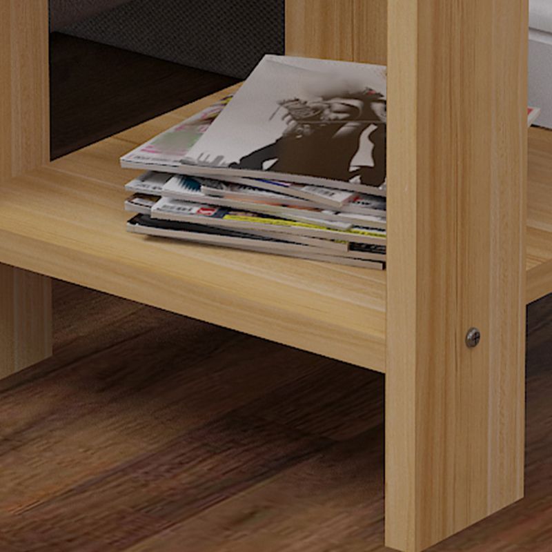 Contemporary Wooden Side Table One Shelf End Table With Four Legs Clearhalo 'Coffee & Accent Tables' 'End & Side Tables' 'end_side_table' 'end_side_tables' 'furn' 'furn_end_side_tables' 'Furniture' 'furniture_end_side_table' 'Living Room Furniture' 1200x1200_4de8e032-8b22-4690-8689-f8210769a856
