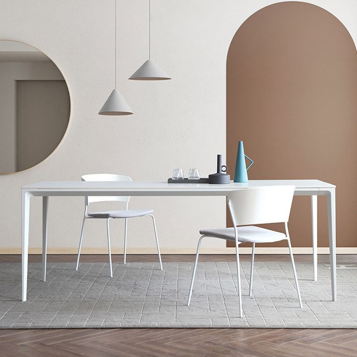 Modern Aluminium Dining Table Set 1/4/5/7 Pieces Rectangle Dinette Set with Sintered Stone Clearhalo 'Dining Room Sets' 'Dining Tables & Seating' 'dining_room_set' 'furn' 'furn_dining_room_set' 'Furniture' 'Kitchen & Dining Furniture' 1200x1200_4de993c7-7d25-4f20-ad7e-71da07e7d497